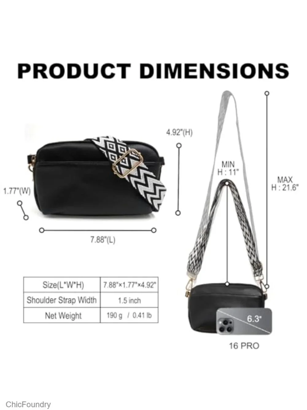 Mini Crossbody Bag Vegan Leather Sling Purse with Adjustable Strap